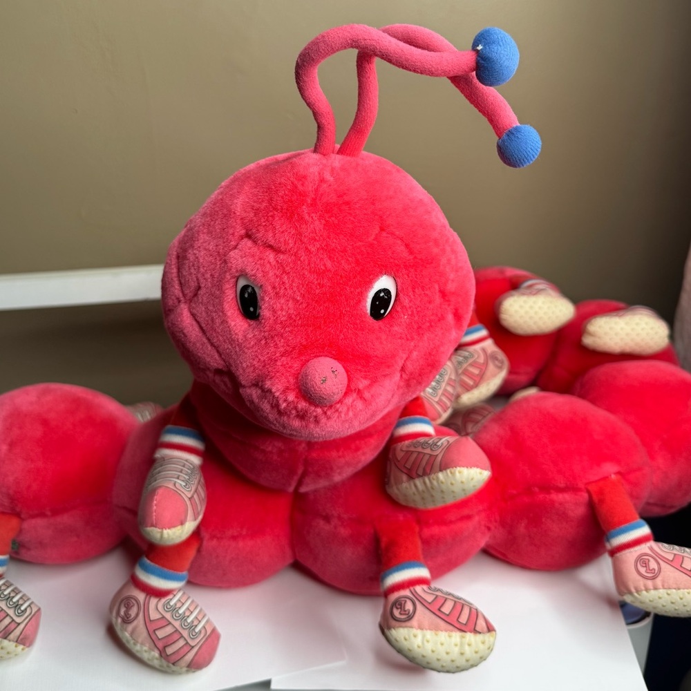 Vintage Lots a Lots a Leggggggs 22 Legs Pink  Caterpillar Plush